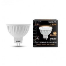 Лампа светодиодная LED 5вт 220в GU5.3 теплый Gauss