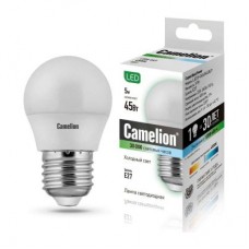 Лампа светодиодная LED5-G45/845/E27 5Вт шар 4500К бел. E27 405лм 220-240В Camelion 12030