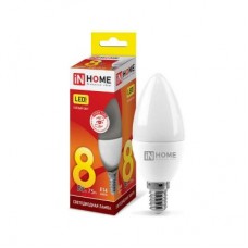 Лампа светодиодная LED-СВЕЧА-VC 8Вт 230В E14 3000К 600Лм IN HOME 4690612020426