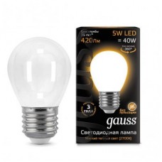 Лампа светодиодная LED 5Вт 230в,E27 Filament OPAL теплый,шар Gauss