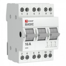 Переключатель трехпозиционный 3п 63А Basic EKF tps-3-63