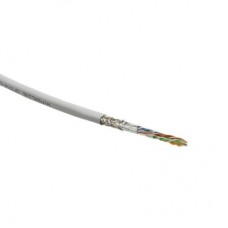 Кабель SFUTP4-C5E-S24-IN-LSZH-GY-305 витая пара SF/UTP кат. 5e, 4 пары (24 AWG) ож (solid) экран - фольга + медная оплетка LSZH (-20град.C - +75град.C) сер. (уп.305м) Hyperline 246264