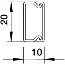 Кабель-канал 20х10 L2000 ABS-пластик WDKH-10020RW T без галоген.. бел. OBO 6175377