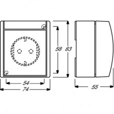 Розетка Schuko Ocean SM с красной крышкой IP44 бел. ABB 2CKA002083A0839