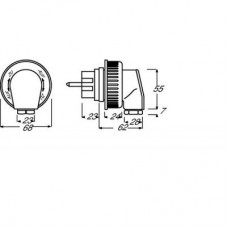 Вилка SCHUKO c байонетным зам. IP66 серия Busch-Duro 2000 WD ABB 2CKA002211A0092