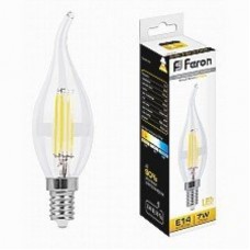 Лампа светодиодная LED 7вт Е14 теплый свеча на ветру FILAMENT