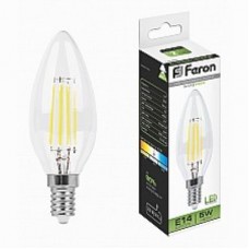 Лампа светодиодная LED 5вт Е14 белый свеча FILAMENT