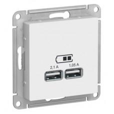 Механизм розетки USB ATLAS DESIGN 5В 1порт х 2.1А 2порта х 1.05А бел. SchE ATN000133